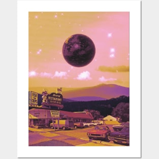 Under The Dark Moon - Space Collage, Retro Futurism, Sci-Fi Posters and Art